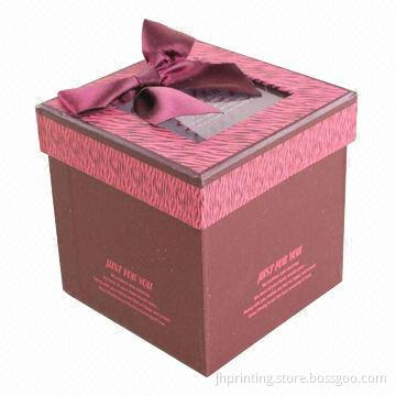 Gift Box with Window and Bowknot, OEM Orders are Accepted